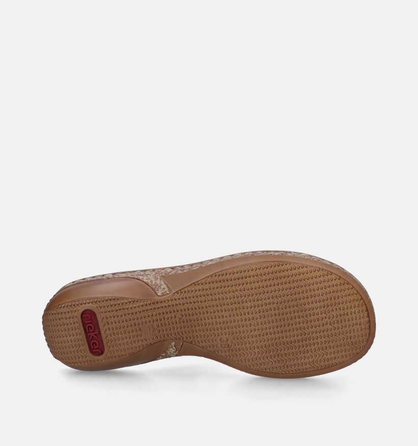 Rieker Nu-pieds plates en Bleu foncé pour femmes (339077)