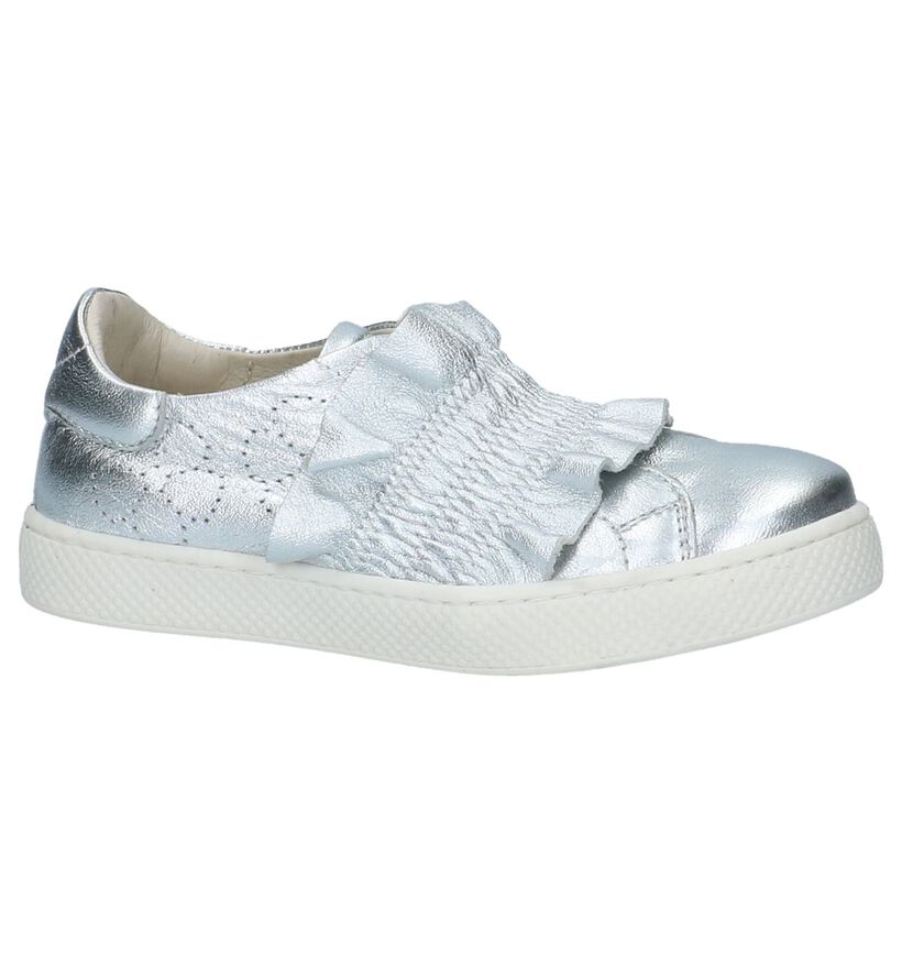 Milo & Mila Chaussures slip-on en Argent en cuir (210048)