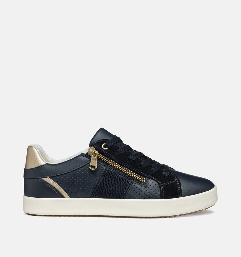 Geox Blomiee Baskets en Bleu fonc&eacute; pour femmes (368141) - pour semelles orthop&eacute;diques