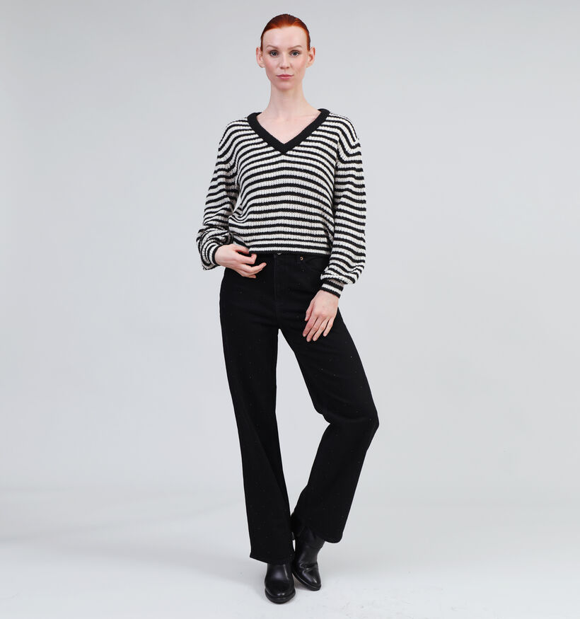 Vero Moda Tessa Wide leg jeans en Noir L30 pour femmes (349027)