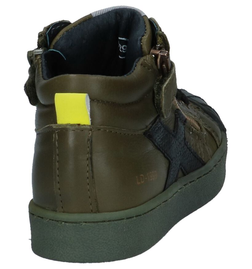 Little David Chaussures hautes en Vert kaki en cuir (232490)