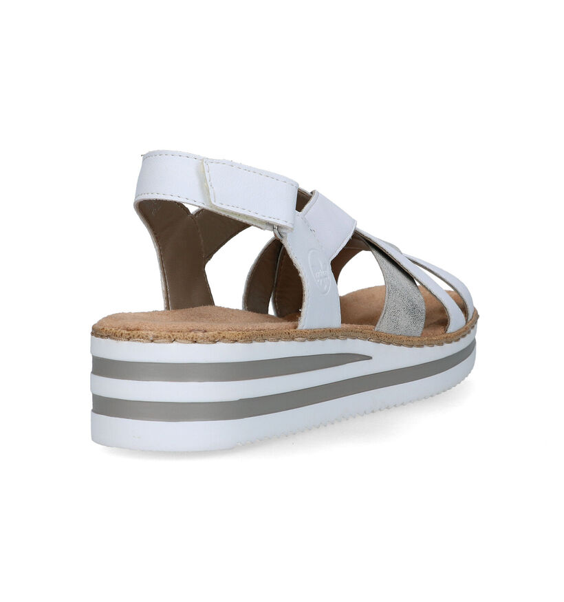 Rieker Sandales compensées en Blanc pour femmes (339056)