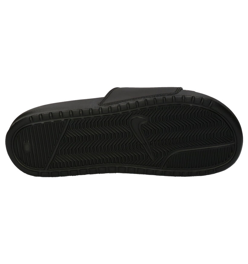 Nike Benassi Nu-pieds en Noir en simili cuir (261695)