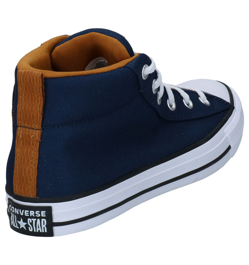 Converse Chuck Taylor All Star Baskets hautes en Bleu fonc&eacute; en textile (287175)