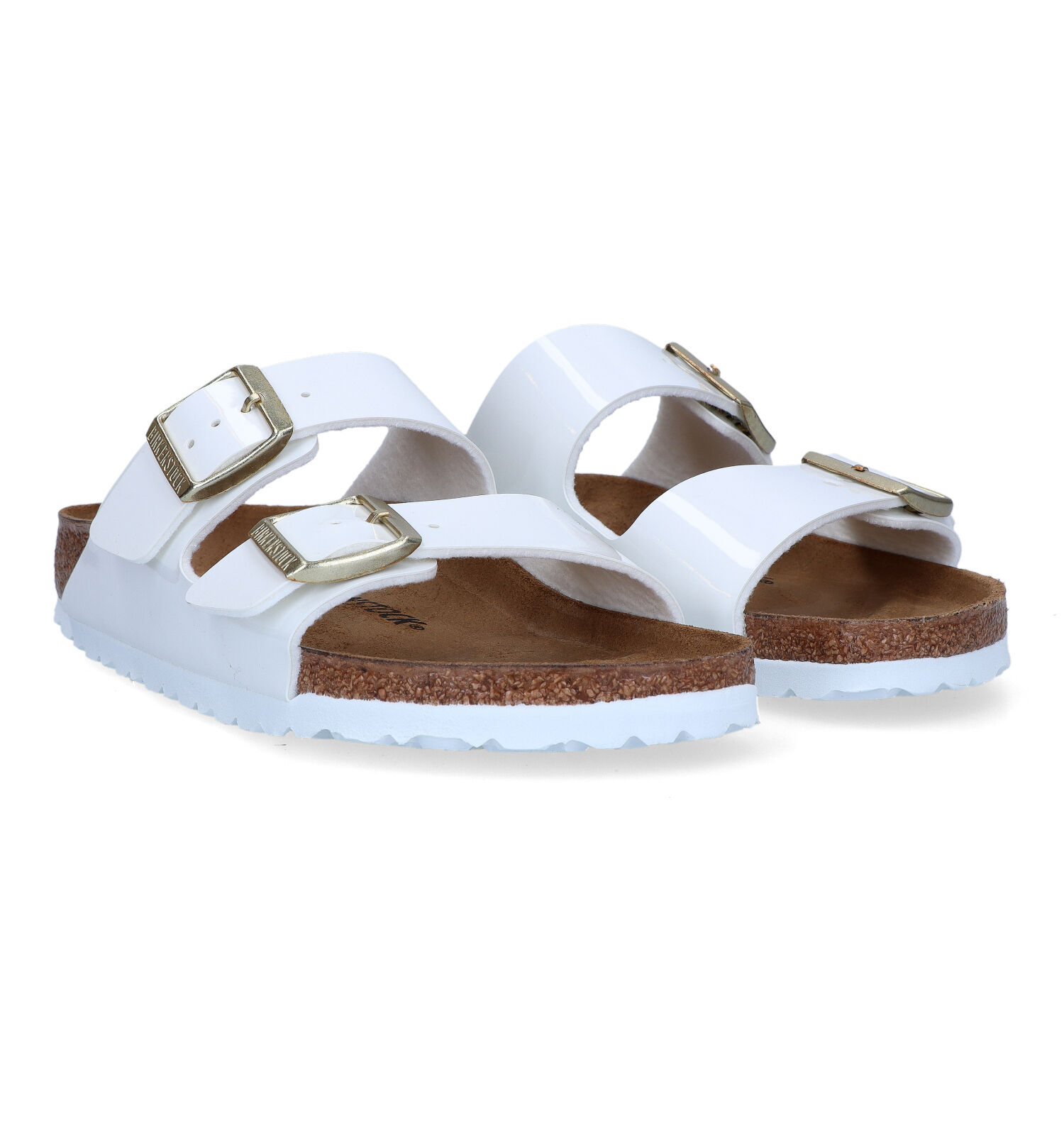 Witte birkenstock slippers online