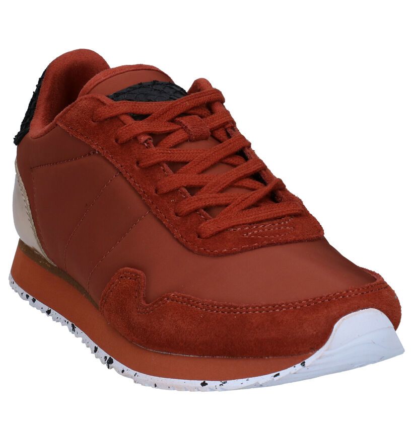 Woden Nora Chaussures à lacets en Orange en textile (277418)