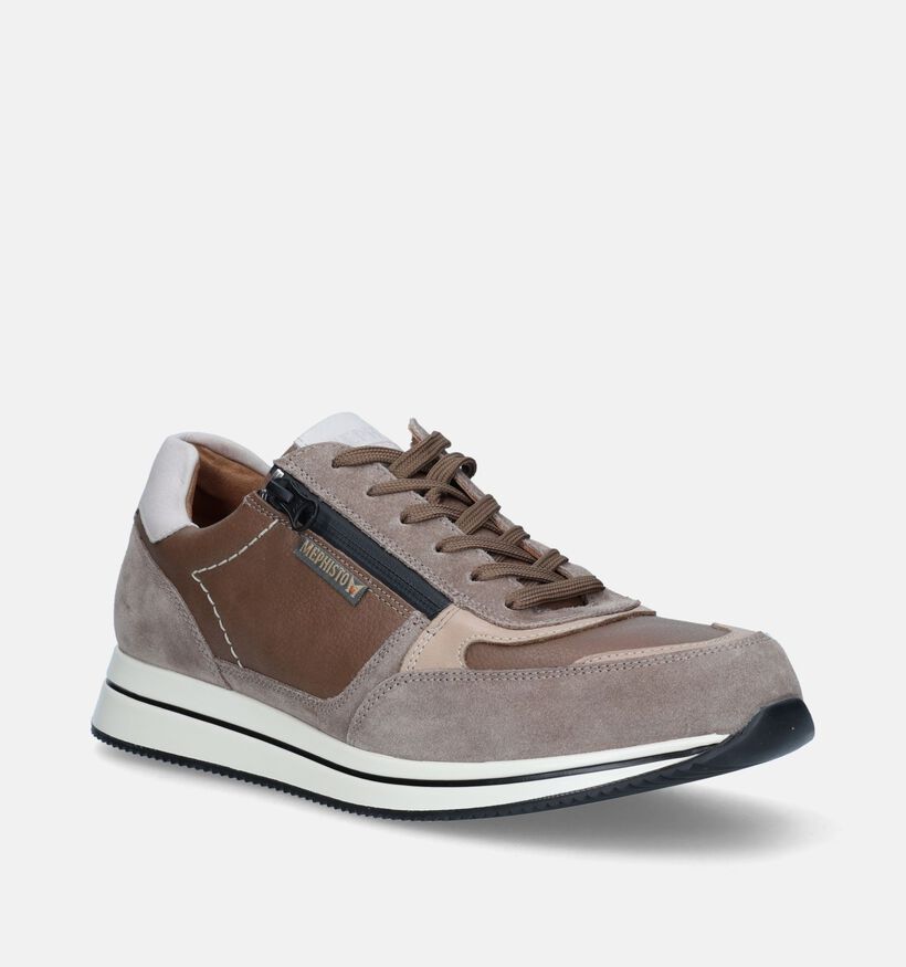 Mephisto Gilford Taupe Veterschoenen voor heren (339216) - geschikt voor steunzolen