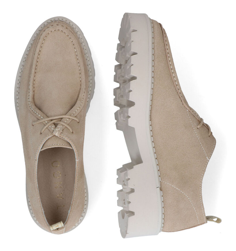 Tango Bee Bold Beige Veterschoenen voor dames (311841) - geschikt voor steunzolen