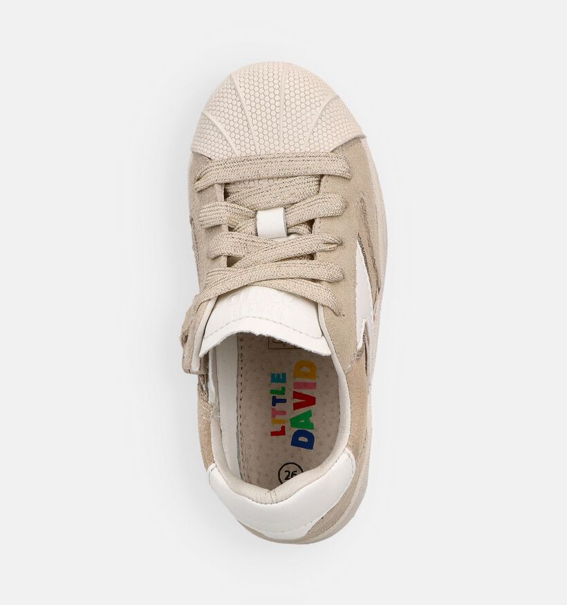 Little David Lichtbeige/Witte Sneakers voor meisjes (370870)