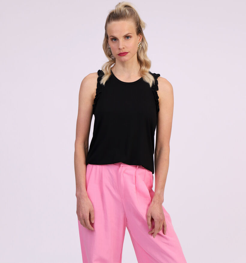 Mexx Sleeveless ruffle Débardeur en Noir (313281)