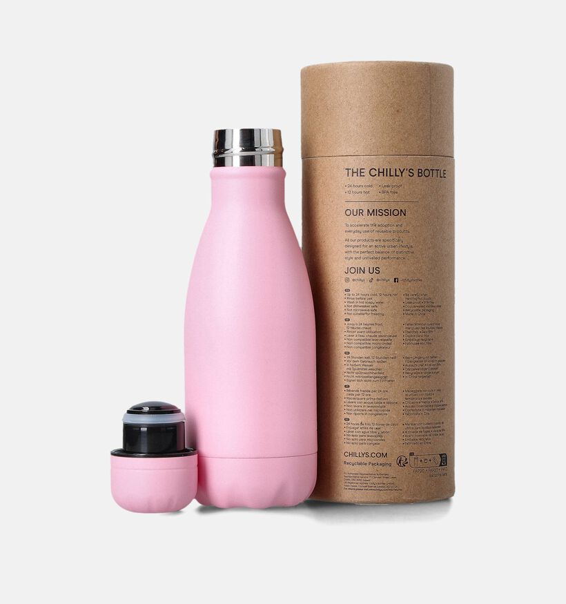 Chilly's Pastel All Pink 260ML Gourde en Rose pour femmes, filles (365557)