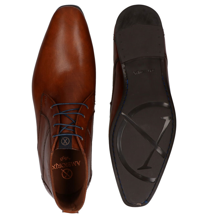 Ambiorix Cognac Geklede Veterschoenen in leer (283923)