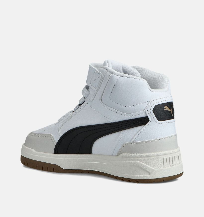 Puma Shuffle Downtown Witte Hoge Sneakers voor jongens, meisjes (359200) - geschikt voor steunzolen