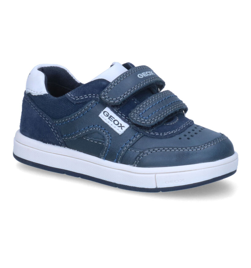 Geox Trottola Boy A Chaussures à velcro en Bleu pour garçons (302601) - pour semelles orthopédiques