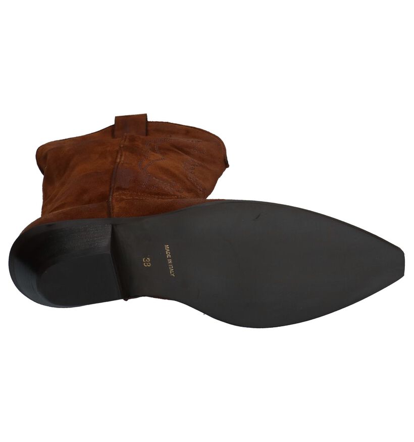 Cognac Cowboy Laarzen Via Limone in daim (250380)