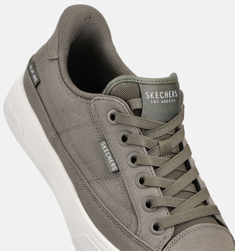 Skechers Arch Fit Arcade See Ya There Baskets en Vert kaki pour hommes (371067)