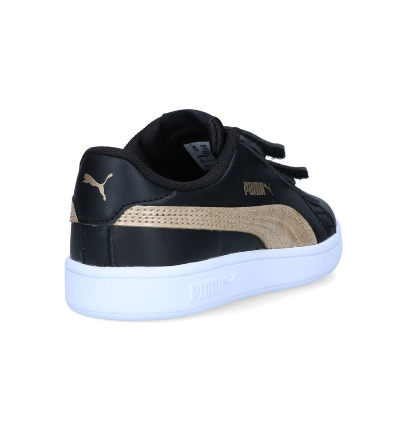 Puma Smash v2 Metallics Zwarte Sneakers in kunstleer (318765)