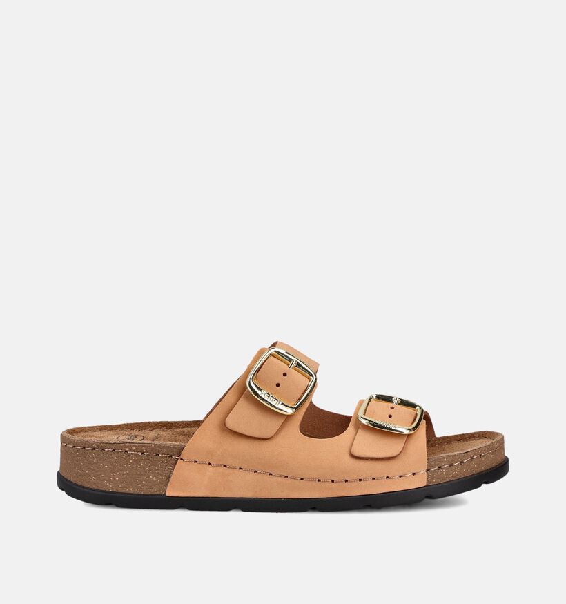 Scholl Bora 2 Buckles Nu-pieds plates en Cognac pour femmes (369876)