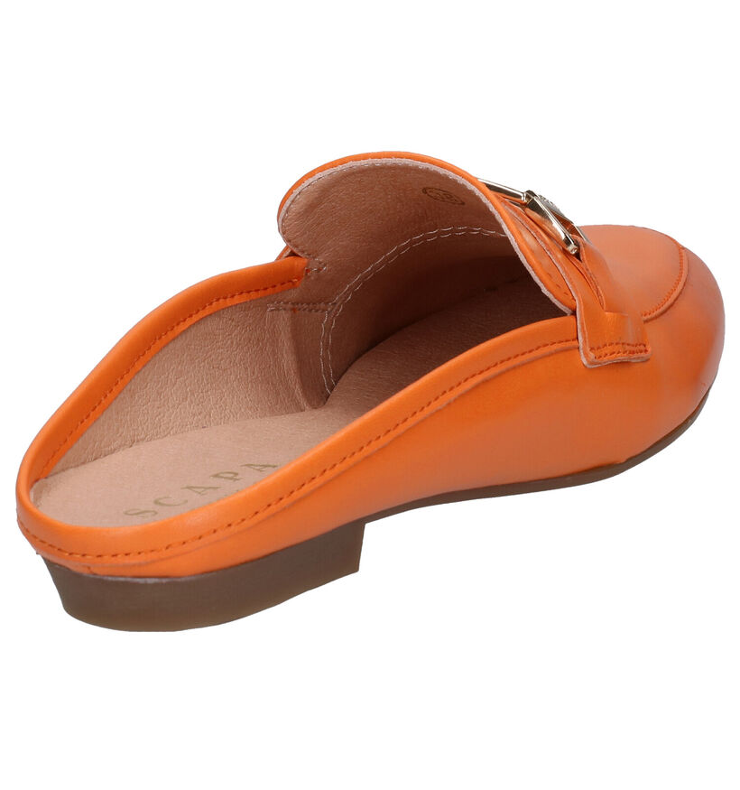 Scapa Nu-pieds plates en Orange en cuir (288860)