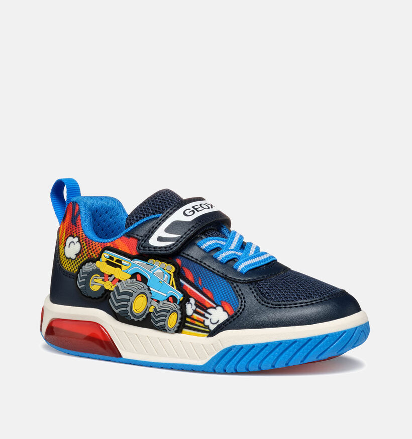 Geox Light-Up Inek Blauwe Velcroschoenen Monster Truck voor jongens (356383) - geschikt voor steunzolen