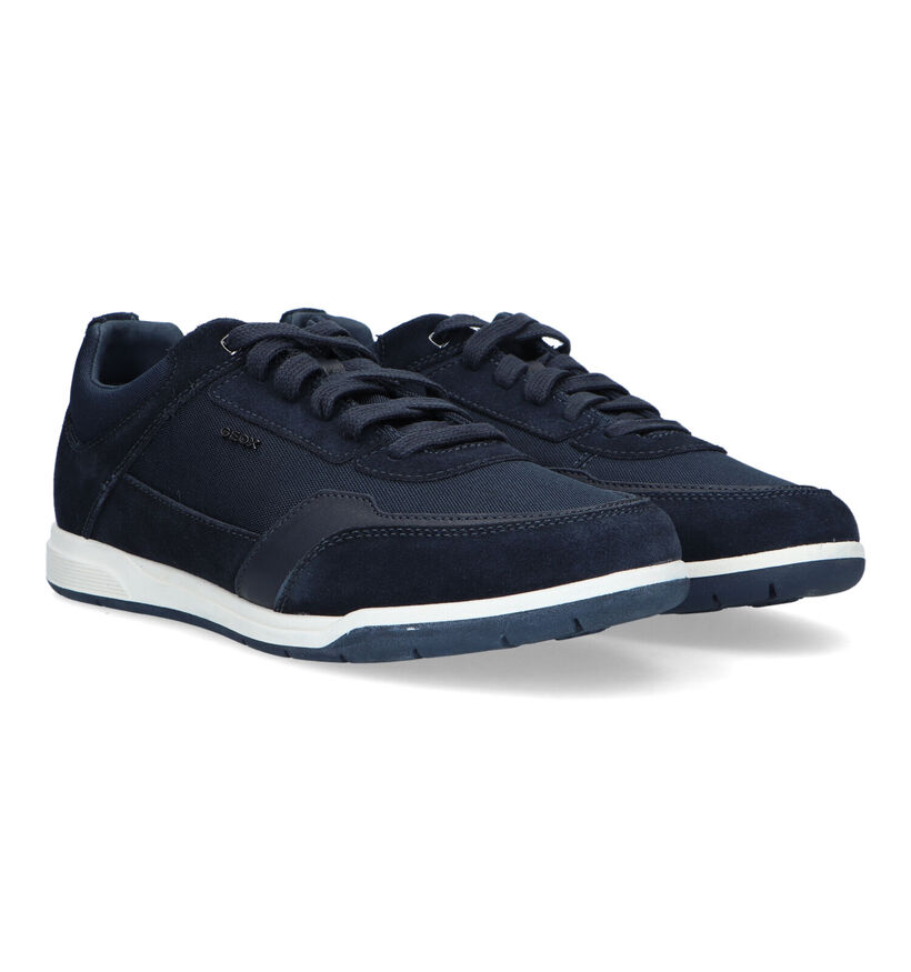 Geox Spherica Blauwe Veterschoenen in daim (326719)