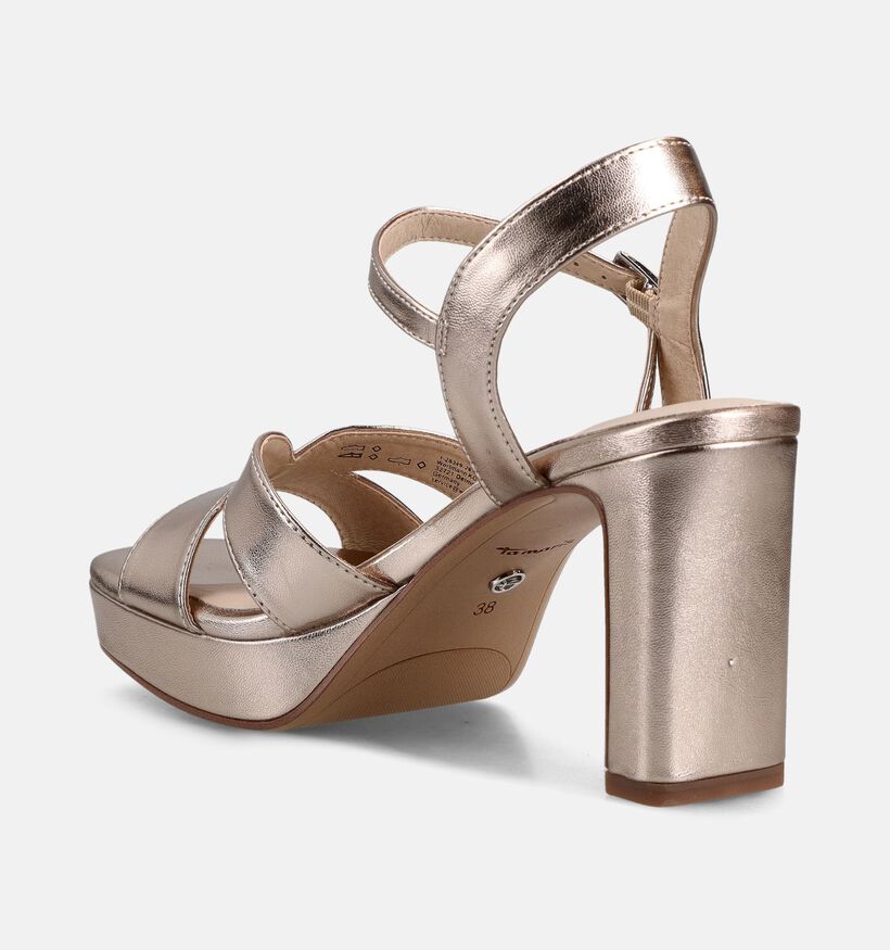 Tamaris Sandales &agrave; talons en Or pour femmes (371679)