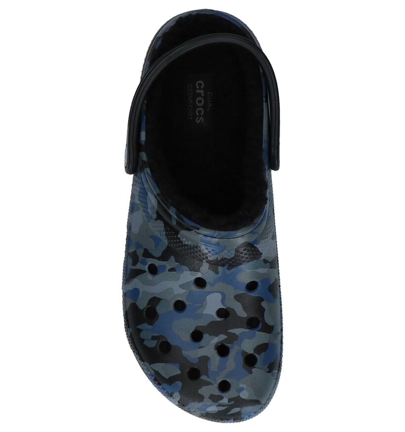 Donkerblauwe Camouflage Slippers Crocs Classic Lined in kunststof (227137)