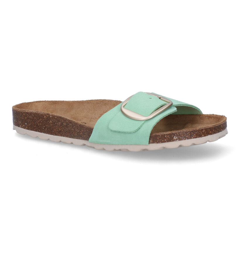 Signatur Groene Slippers in nubuck (307681)