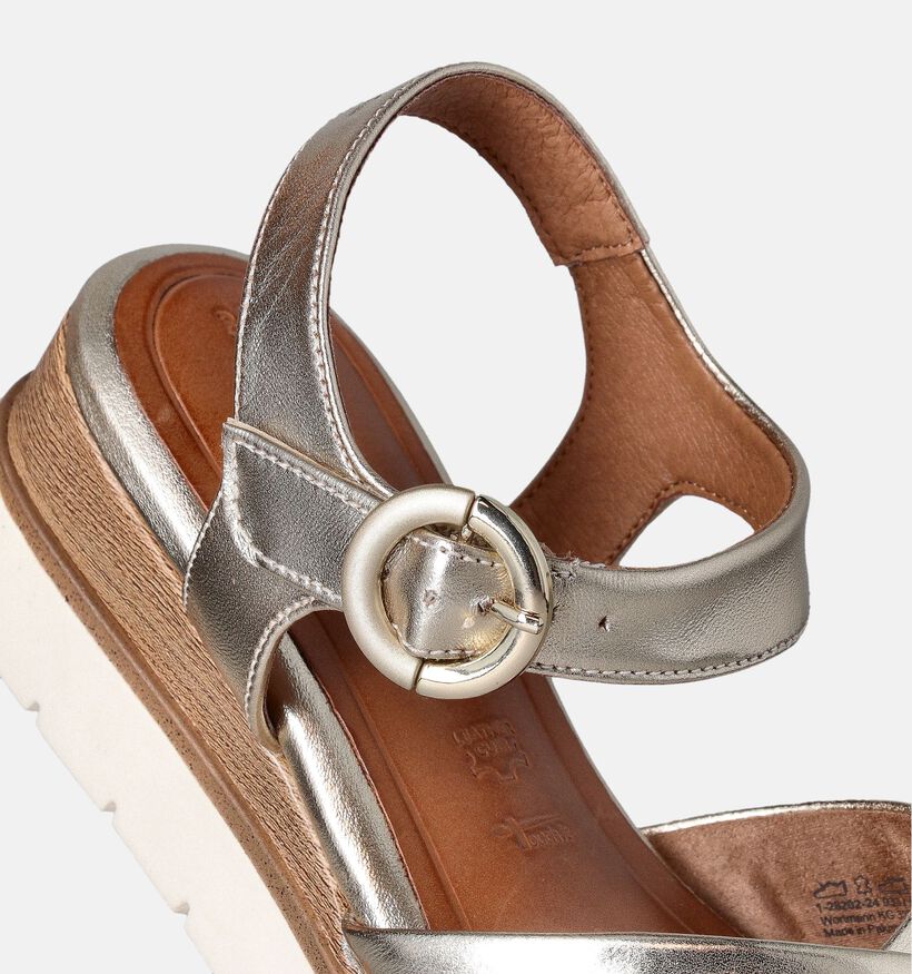Tamaris Gouden Sandalen met sleehak voor dames (354316)