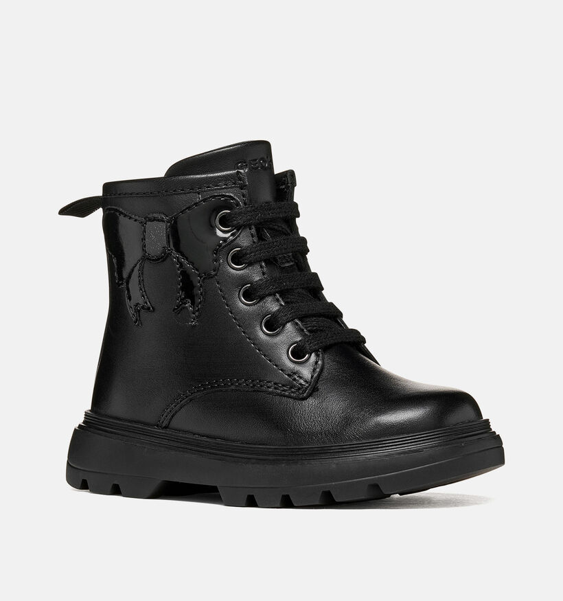 Geox Kiddartah Zwarte Boots met Veters en Rits voor meisjes (377731) - geschikt voor steunzolen