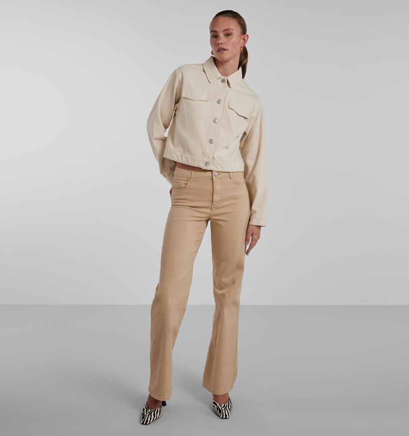 Pieces Tessie Beige Jeansjas voor dames (323755)