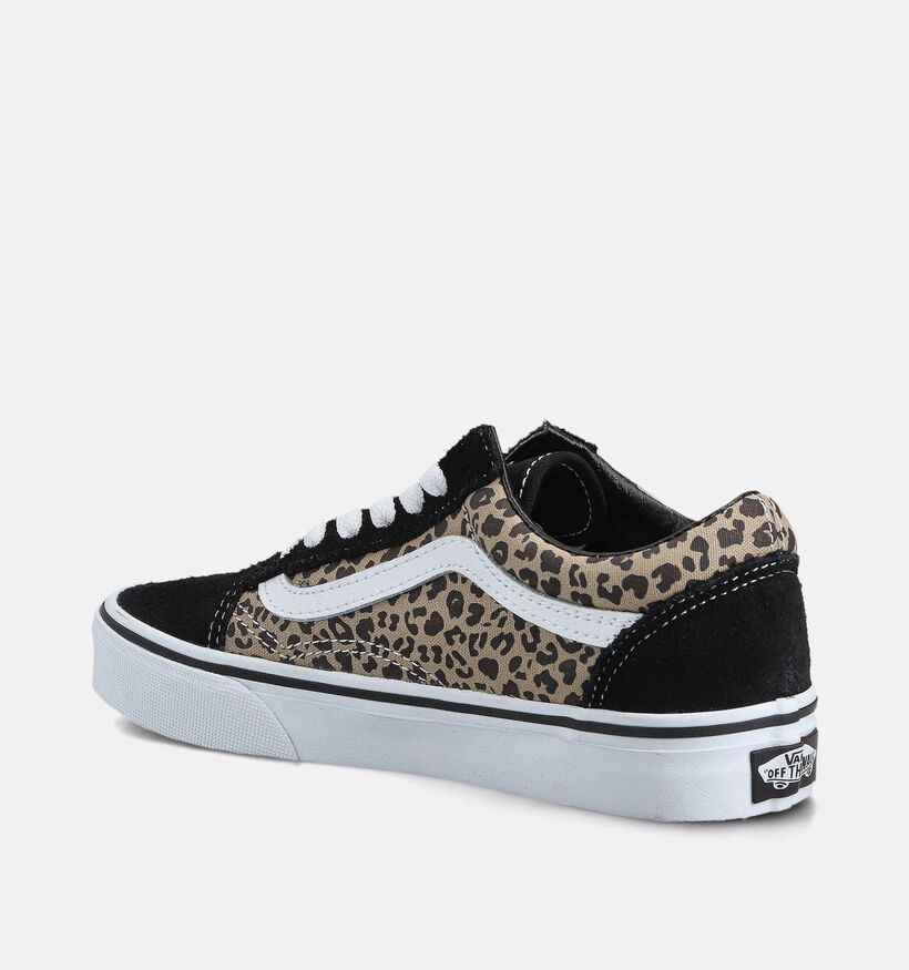 Vans Old Skool Leopard Baskets en Noir pour filles (361120)