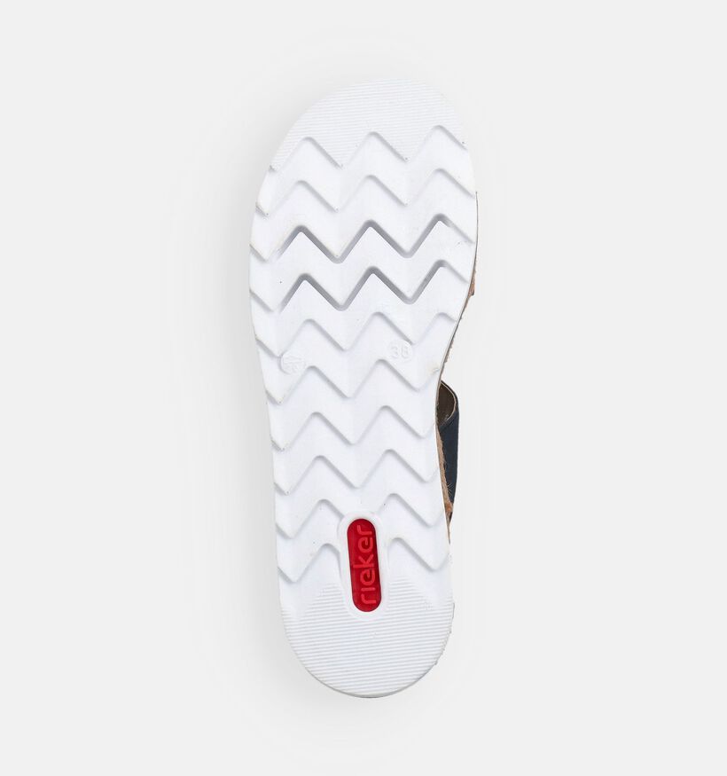 Rieker Blauwe Slippers met Sleehak voor dames (370404)