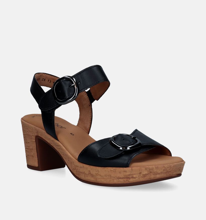 Gabor Best Fitting Sandales avec talon carré en Noir pour femmes (339339)