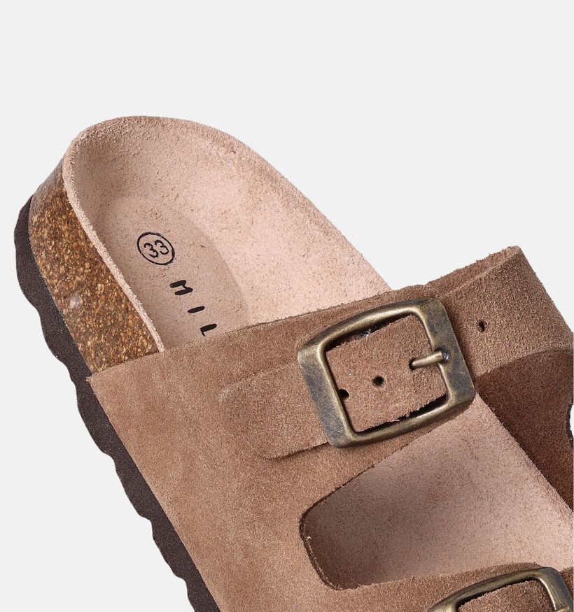 Milo & Mila Slippers Donkerbruin voor jongens, meisjes (356281)