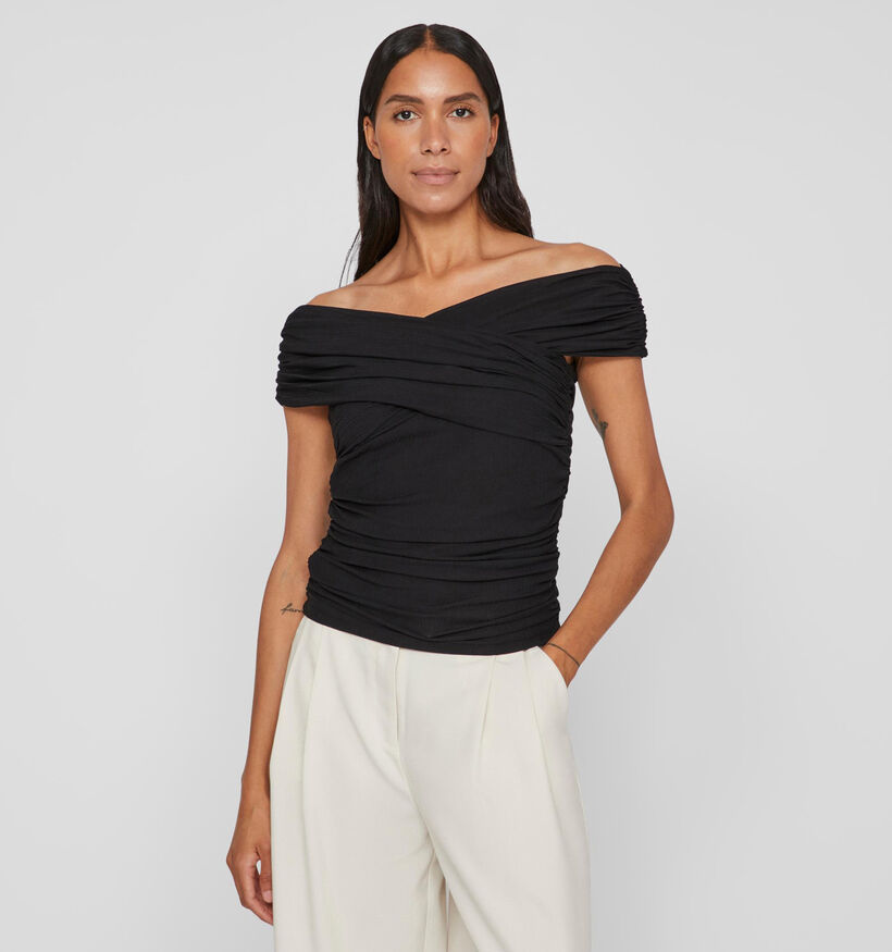 Vila Logan Zwart Off Shoulder T-shirt voor dames (332562)