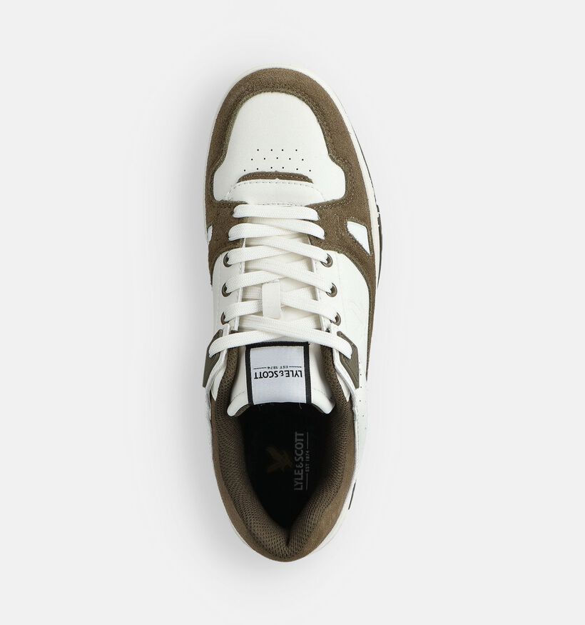 Lyle & Scott Evanton Witte/Groene Veterschoenen voor heren (362621) - geschikt voor steunzolen