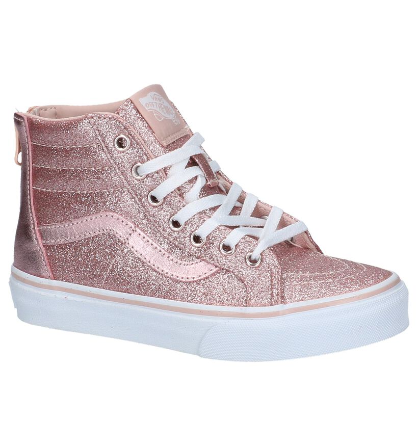 Hoge Skateschoenen Vans SK8 Roze met Glitters in stof (207936)