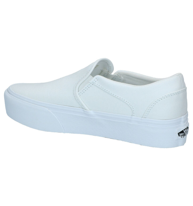 Vans Asher Platform Witte Slip-on Sneakers in stof (287226)