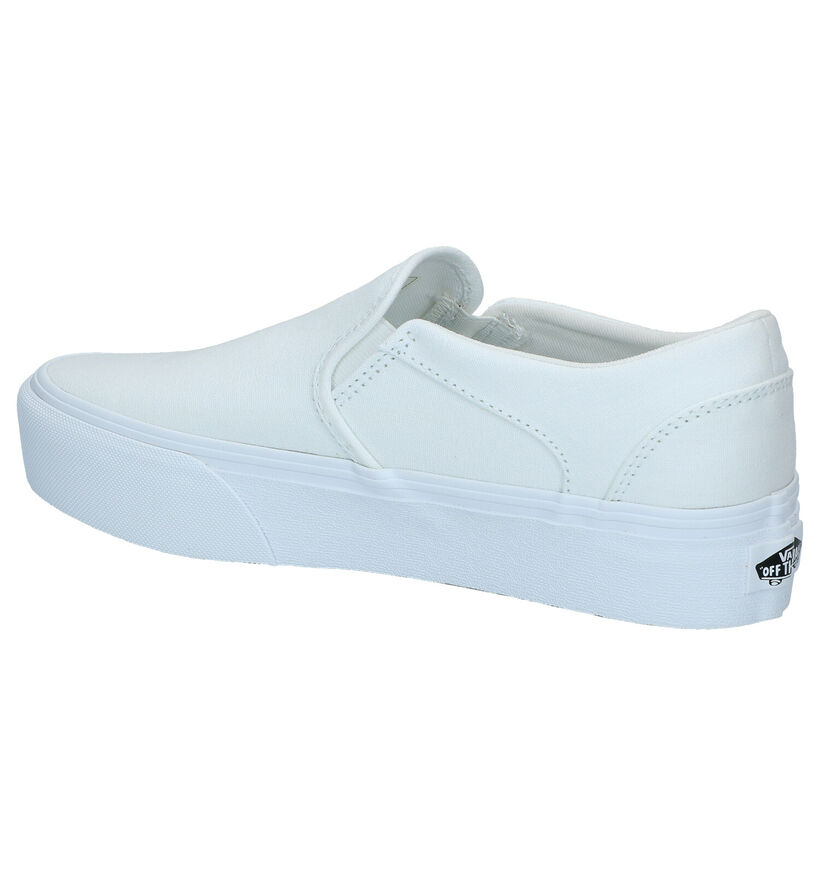 Vans Asher Platform Baskets slip-on en Blanc en textile (287226)