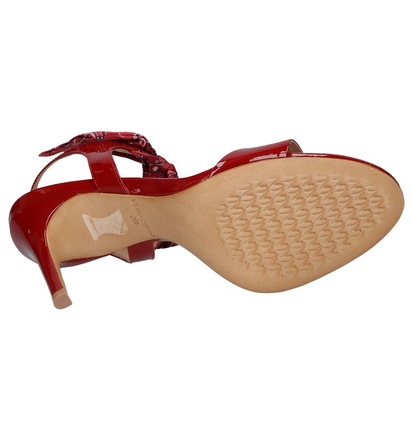 Rode Laké Vicenza Sandalen High Heels in leer (220276)