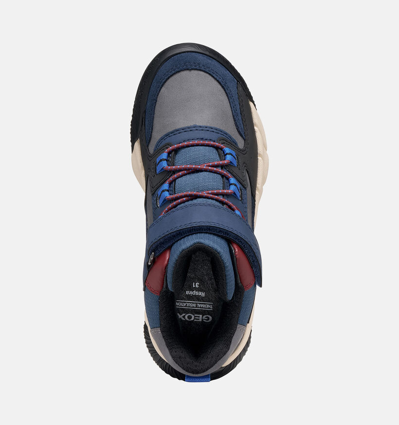 Geox Flexyper Baskets montantes en Bleu fonc&eacute; pour gar&ccedil;ons (377720) - pour semelles orthop&eacute;diques