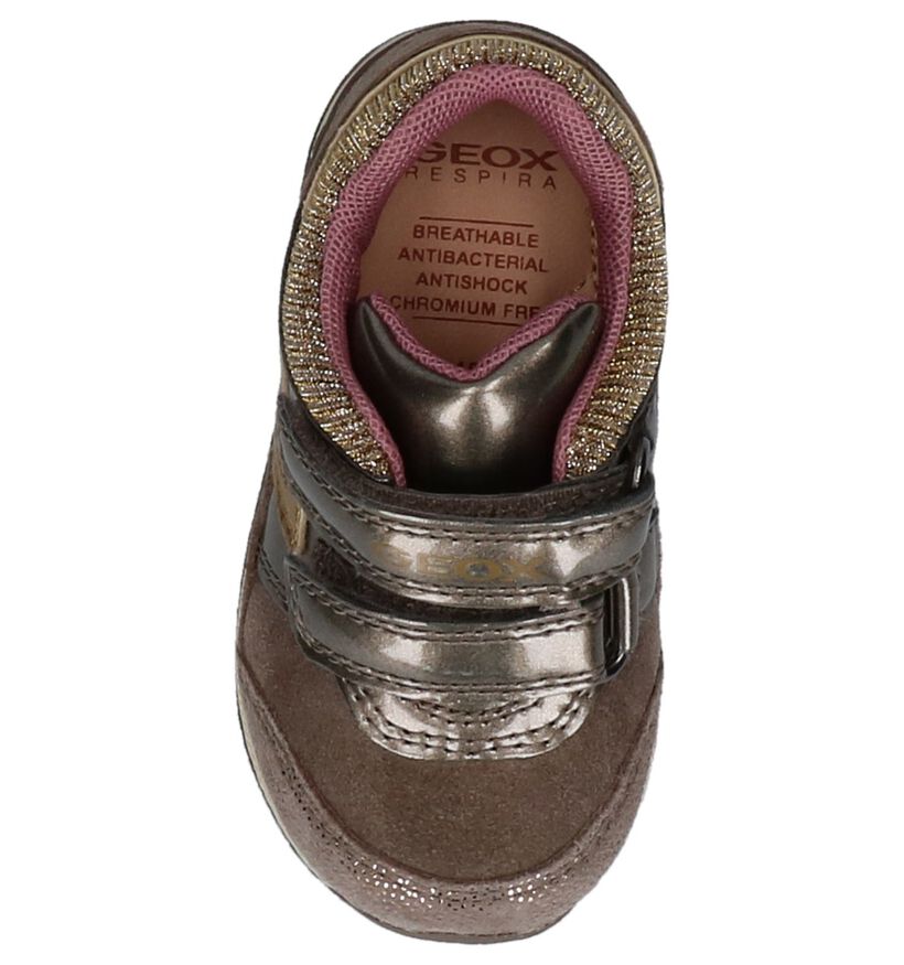 Taupe Babyschoentjes Geox met Glitters in daim (223118)