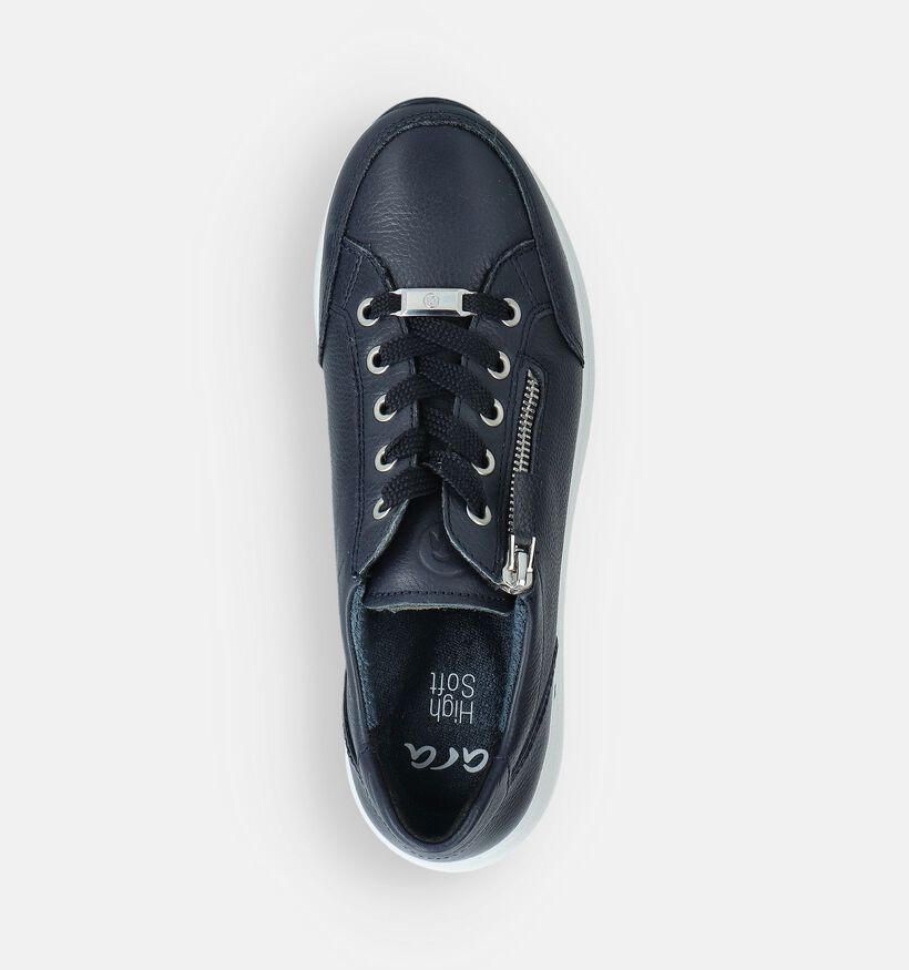 Ara Osaka 2.0 Baskets habill&eacute;es en Bleu fonc&eacute; pour femmes (370788) - pour semelles orthop&eacute;diques