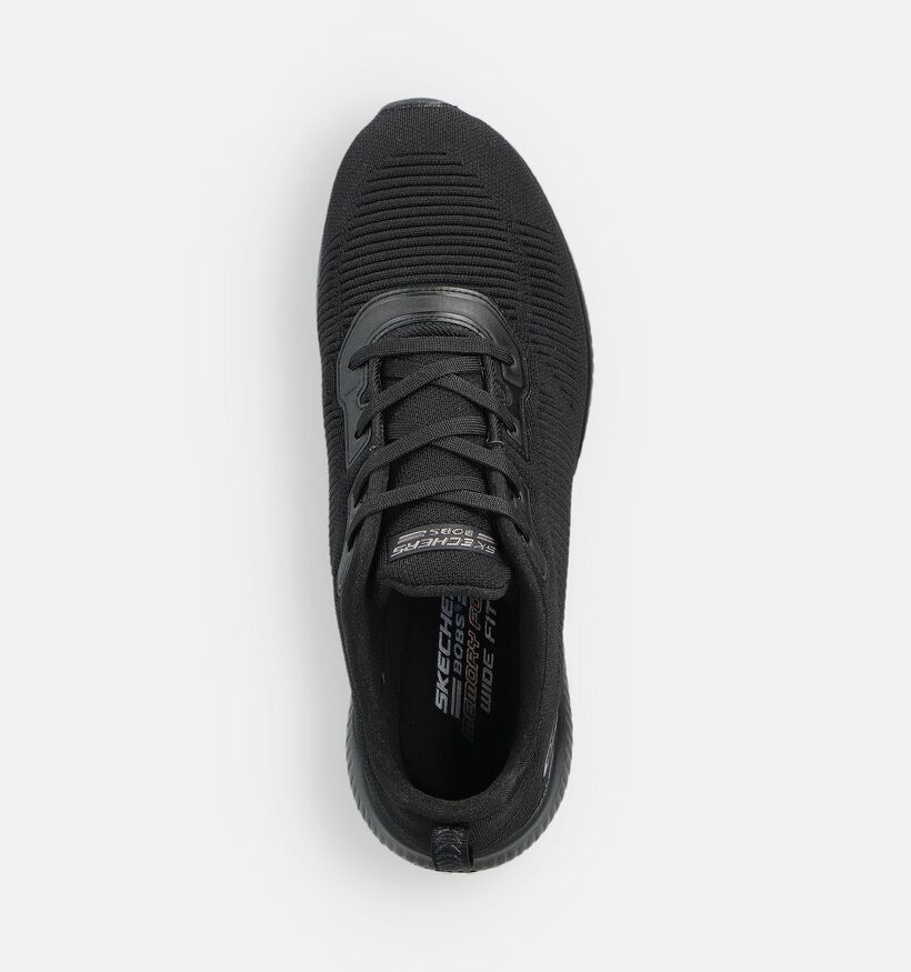 Skechers Bobs Squad Tough Talk Baskets en Noir pour femmes (361047) - pour semelles orthopédiques