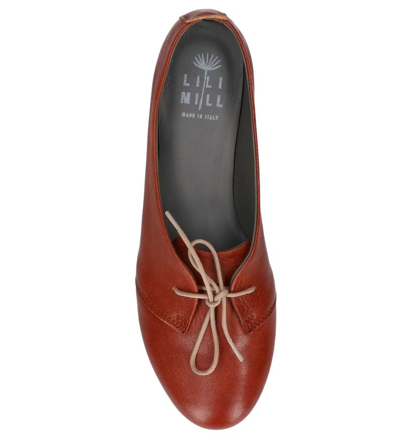 Cognac Lilimill Veterschoenen in leer (219808)