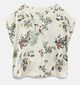Vero Moda Gytte Ecru Blouse met Korte Mouwen met Bloemen voor dames (368828)
