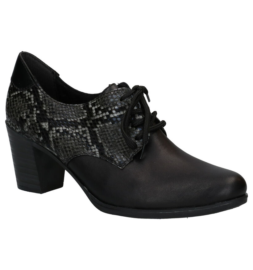 Rieker Zwarte Veterschoenen in leer (283983)