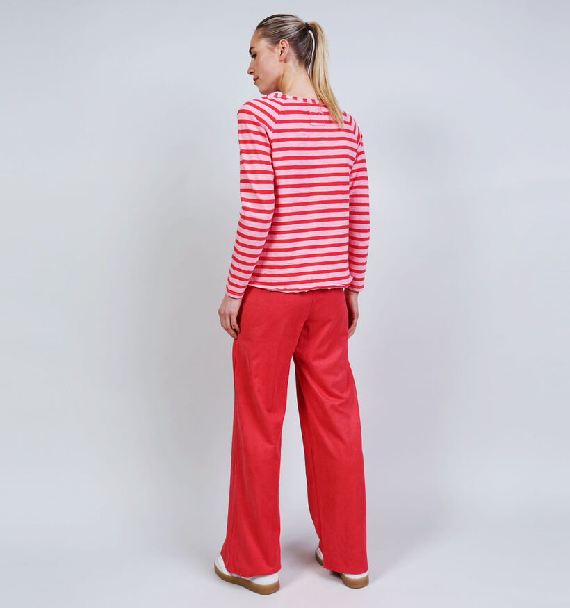 The Shirt Project Roze/Rode T-shirt met Lange Mouwen voor dames (374343)