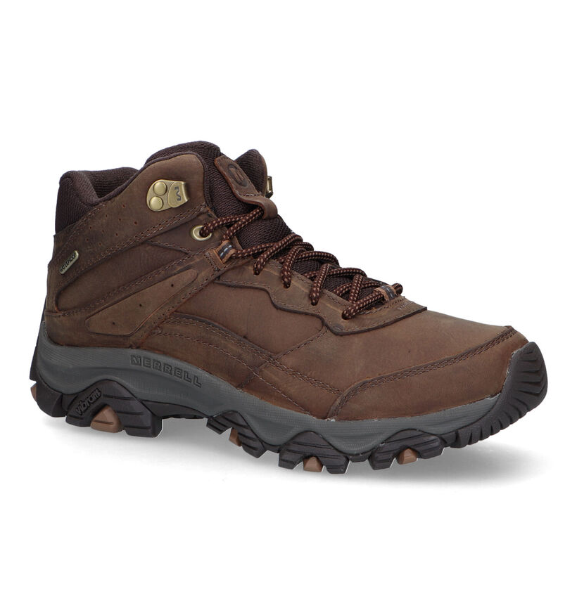 Merrell Moab Adventure 3 Chaussures de randonn&eacute;e en Cognac pour hommes (310187) - pour semelles orthop&eacute;diques
